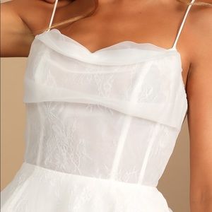 Beautiful Lace Cowl Neck Wedding Dress